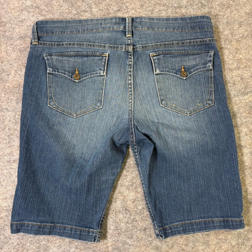 OLD NAVY LOW WAIST STRETCH Women 14 Cotton Stretch Flap Pockets 12" Denim Shorts - Picture 2 of 10